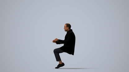 realistic 3D man business, scanned archviz people for Blender and 3ds Max, three-quarter view render