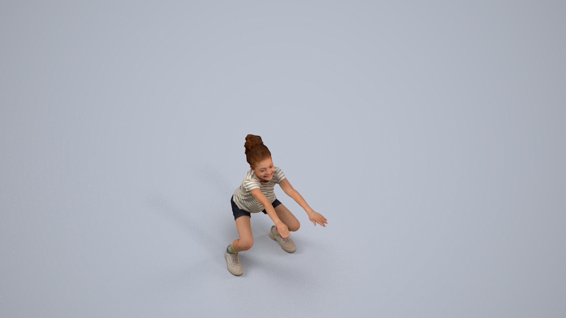 realistic 3D people girl casual kids, render-ready for V-Ray and Corona, FBX OBJ, back view render