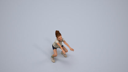 realistic 3D people girl casual kids, render-ready for V-Ray and Corona, FBX OBJ, back view render