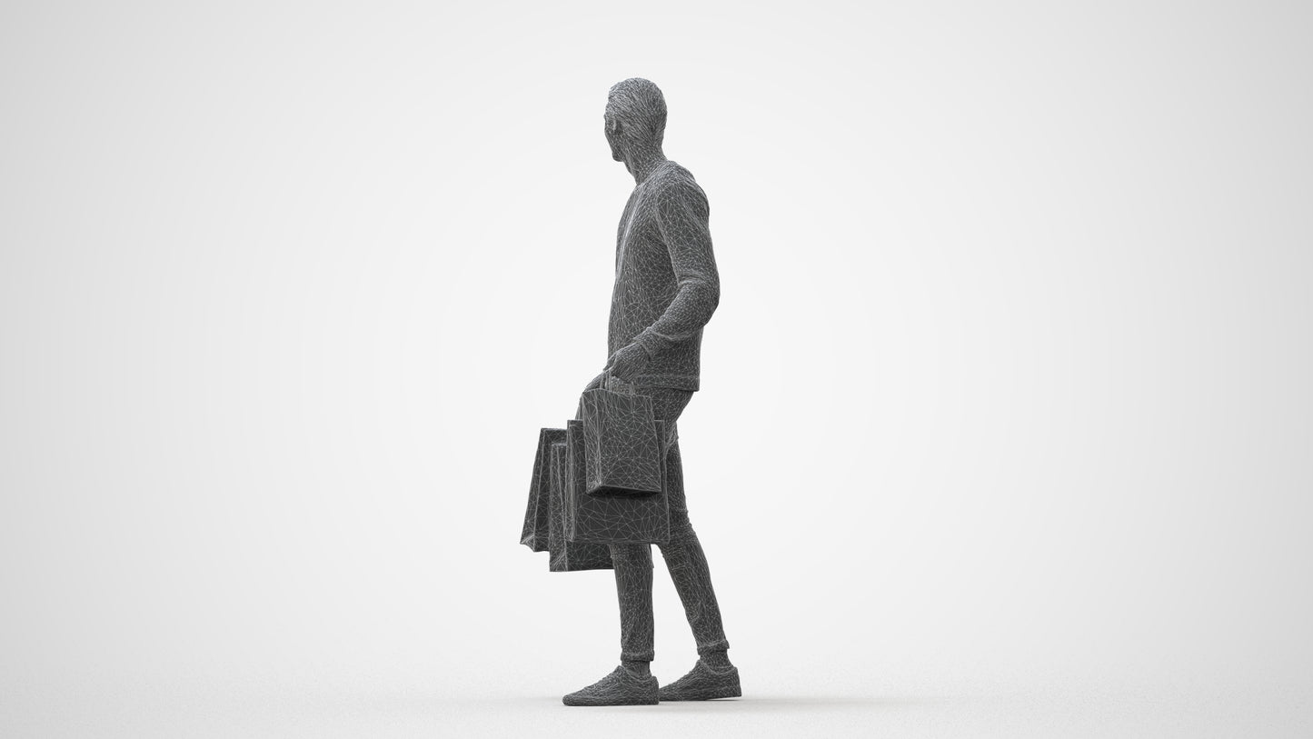 3D people model man casual formal, scanned human for 3ds Max rendering, square thumbnail