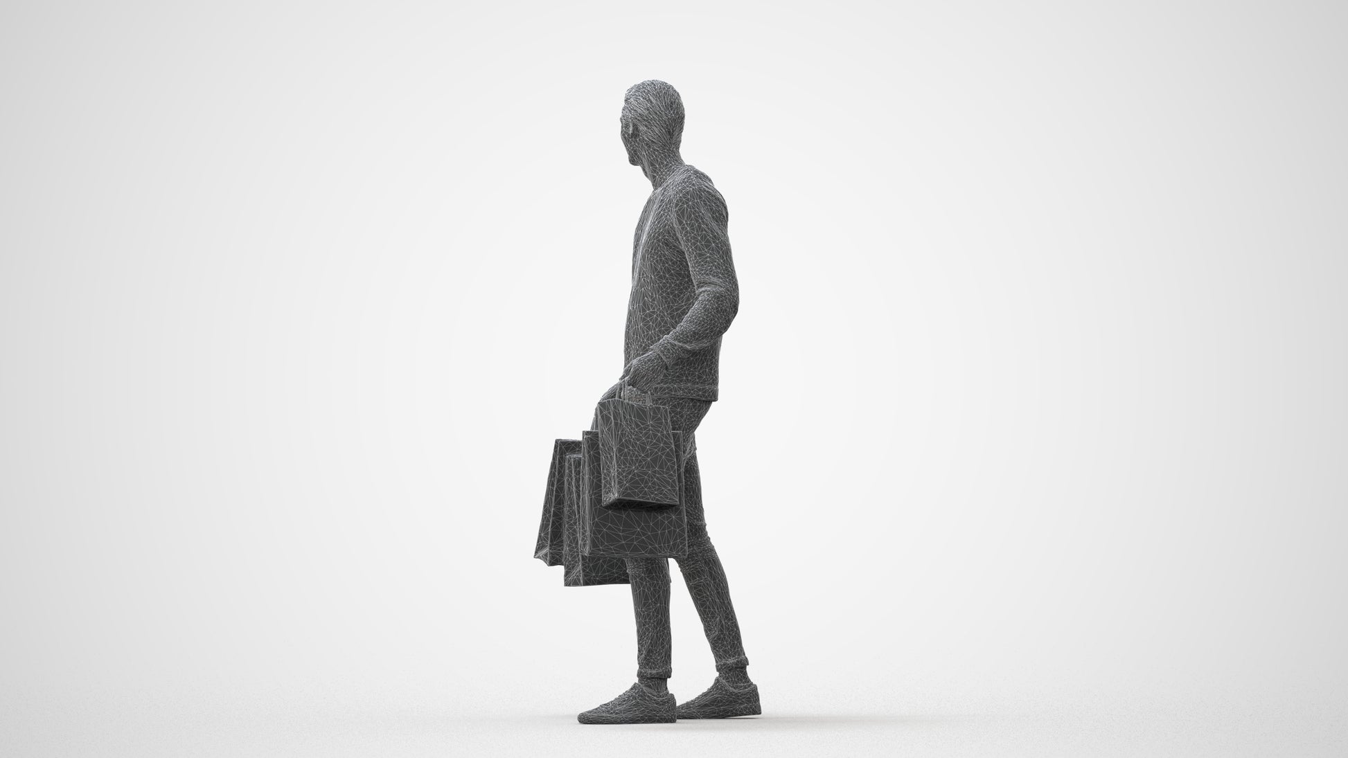 3D people model man casual formal, scanned human for 3ds Max rendering, square thumbnail