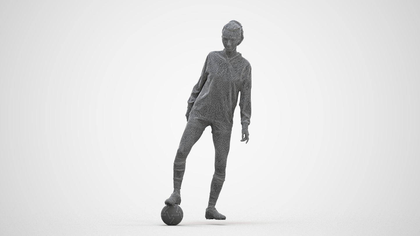 realistic 3D woman sport, scanned archviz people for Blender and 3ds Max, three-quarter front view render