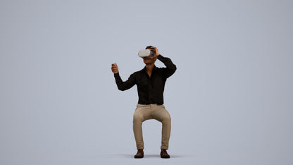 realistic 3D people man business sitting, render-ready for V-Ray and Corona, FBX OBJ, standing pose render