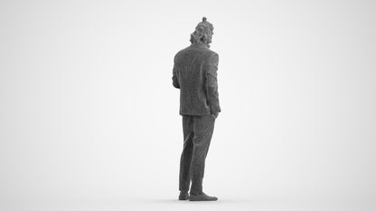 3D people model man formal formalaffairs, scanned human for 3ds Max rendering, wireframe front view