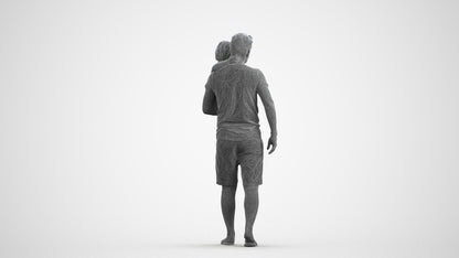 realistic 3D human boy casual kids, archviz people FBX OBJ for Blender, wireframe front view