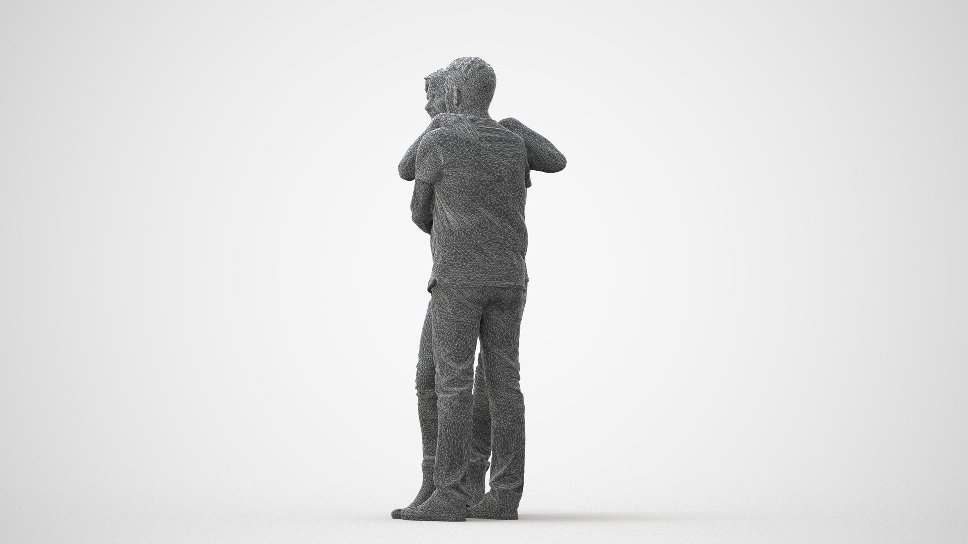 scanned 3D senior woman casual couple, photogrammetry people for Enscape and V-Ray, square thumbnail