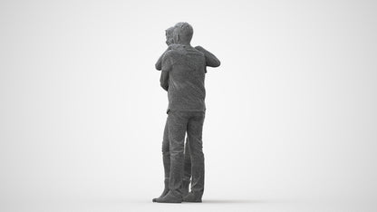 scanned 3D senior woman casual couple, photogrammetry people for Enscape and V-Ray, square thumbnail