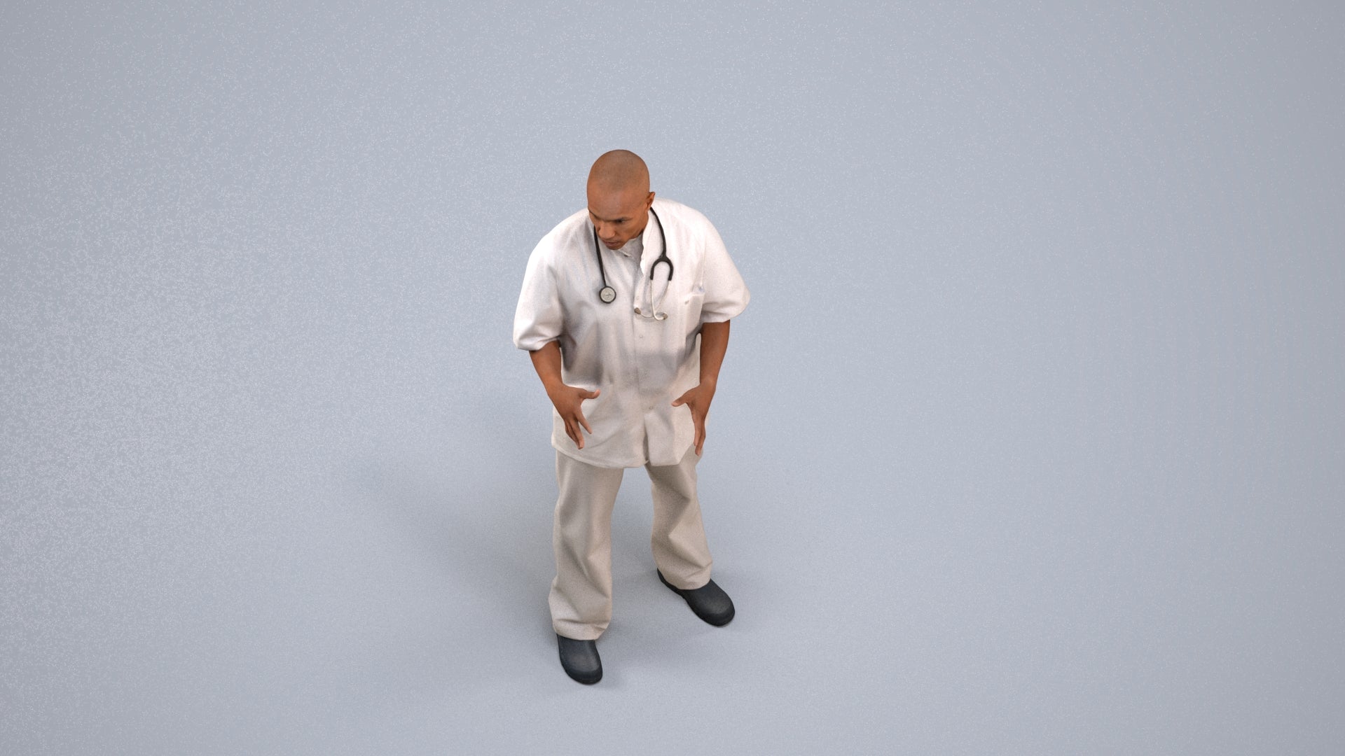 photogrammetry 3D man medical, realistic human model archviz FBX, back view render