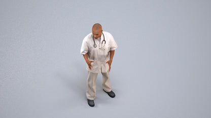 photogrammetry 3D man medical, realistic human model archviz FBX, back view render