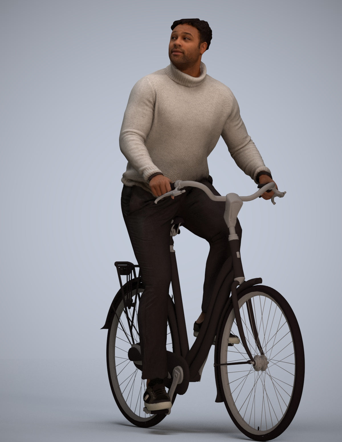 realistic 3D people man casual sitting, render-ready for V-Ray and Corona, FBX OBJ