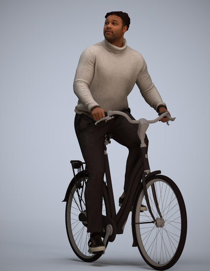 realistic 3D people man casual sitting, render-ready for V-Ray and Corona, FBX OBJ