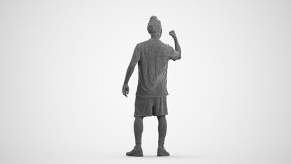 3D people model man sport, scanned human for 3ds Max rendering, wireframe front view