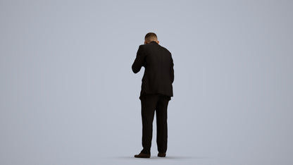 3D people model man business, scanned human for 3ds Max rendering, front view render