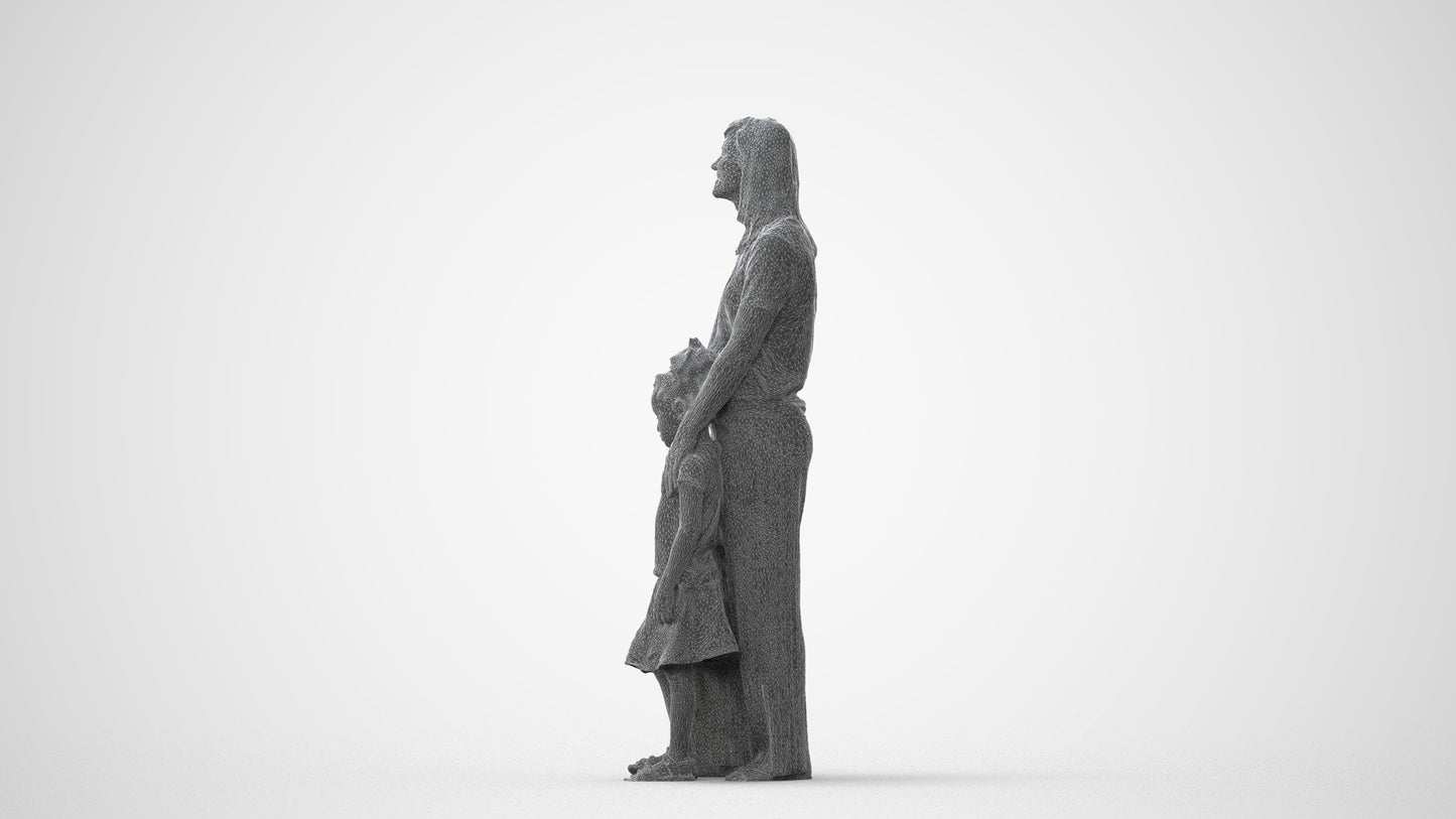 3D people model girl casual kids, scanned human for 3ds Max rendering, square thumbnail
