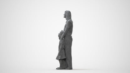 3D people model girl casual kids, scanned human for 3ds Max rendering, square thumbnail