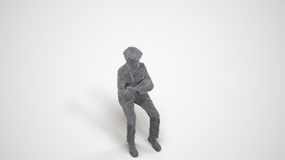 3D people model boy kids, scanned human for 3ds Max rendering, wireframe three-quarter view