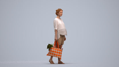 3D scanned woman shopping casual, photorealistic archviz people for Enscape and SketchUp, standing pose render