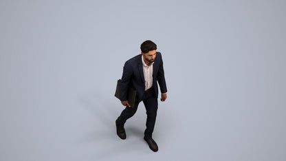 realistic 3D people man business, render-ready for V-Ray and Corona, FBX OBJ, back view render