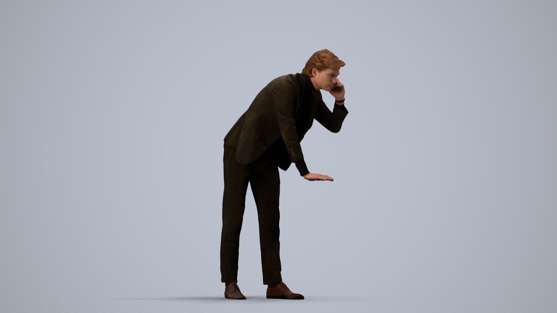 realistic 3D man business, scanned archviz people for Blender and 3ds Max, side view render