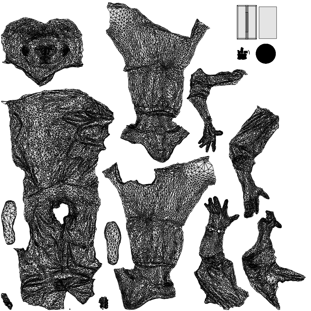 3D human model man casual sitting, photogrammetry scanned person for archviz, wireframe top-down view