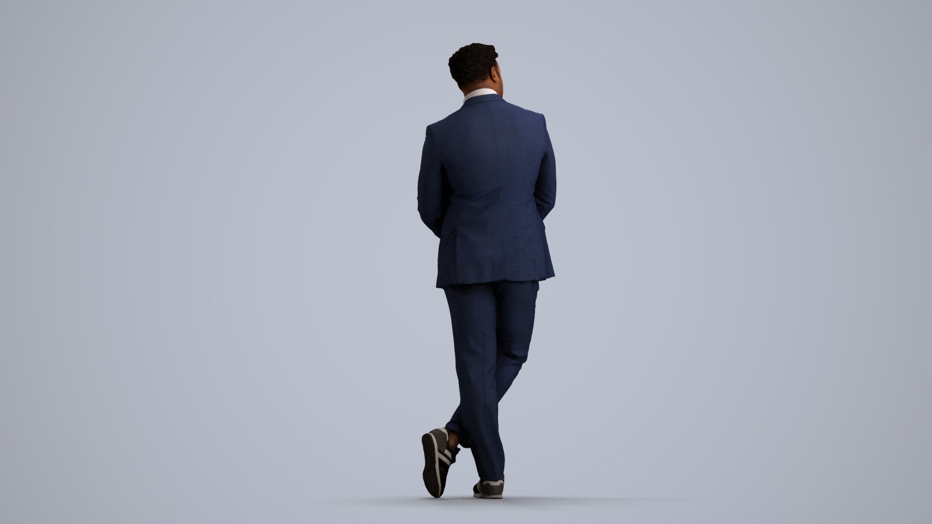 realistic 3D man business, scanned archviz people for Blender and 3ds Max, front view render