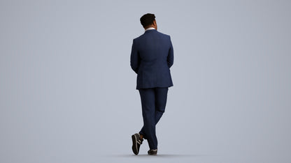 realistic 3D man business, scanned archviz people for Blender and 3ds Max, front view render