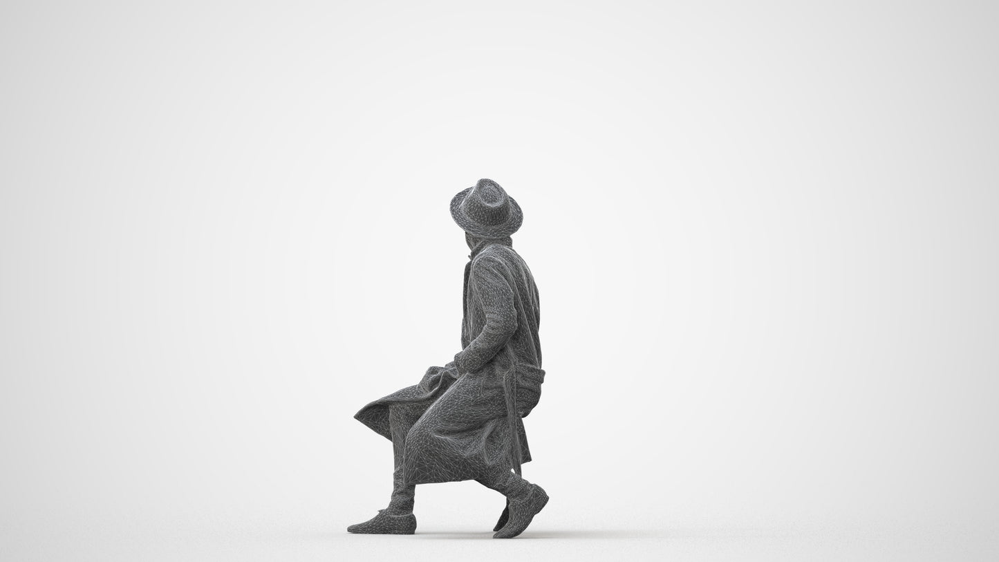 realistic 3D man formal sitting, scanned archviz people for Blender and 3ds Max, square thumbnail