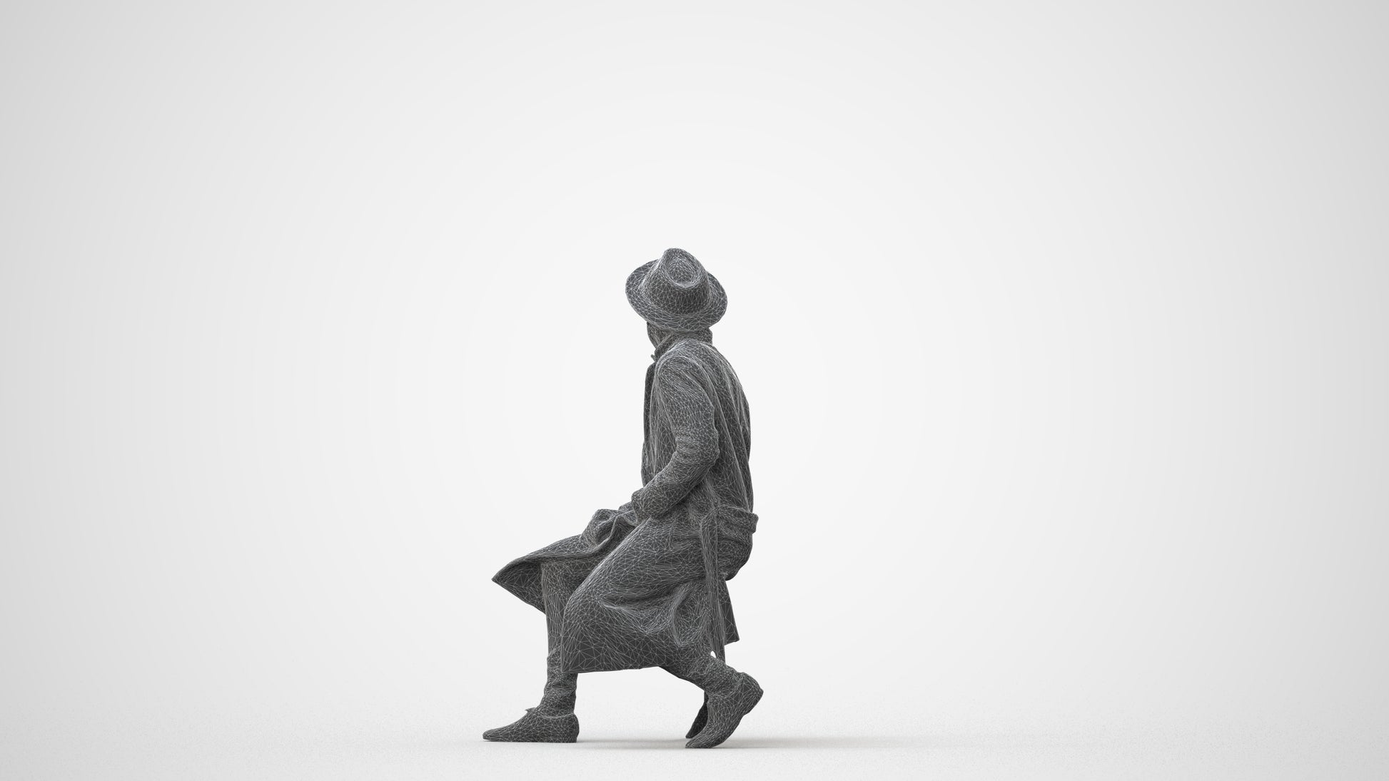 realistic 3D man formal sitting, scanned archviz people for Blender and 3ds Max, square thumbnail