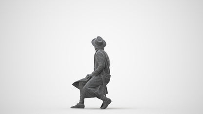 realistic 3D man formal sitting, scanned archviz people for Blender and 3ds Max, square thumbnail