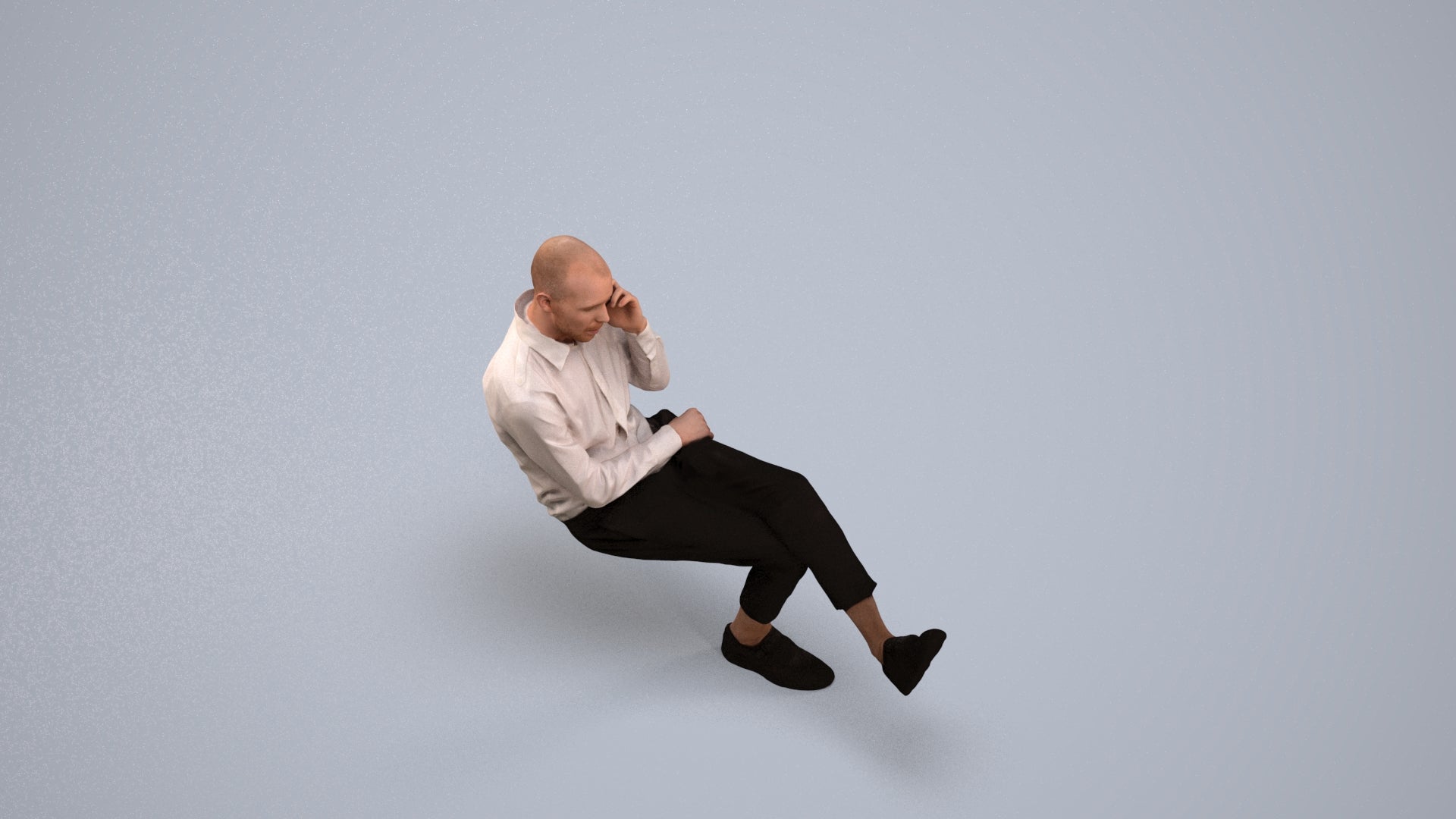 3D scanned man business, photorealistic archviz people for Enscape and SketchUp, back view render