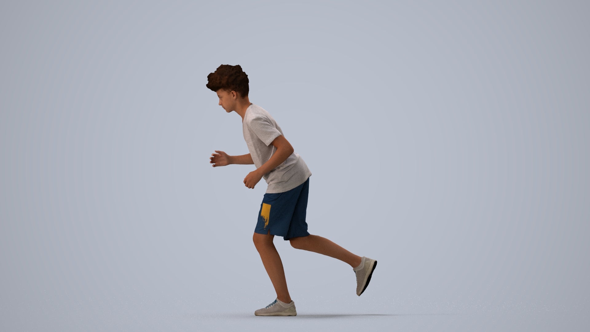 realistic 3D people boy casual kids, render-ready for V-Ray and Corona, FBX OBJ, three-quarter view render