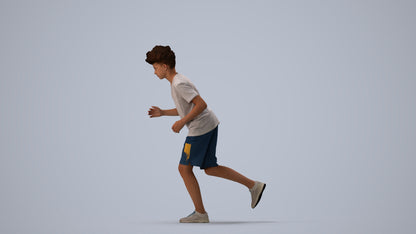 realistic 3D people boy casual kids, render-ready for V-Ray and Corona, FBX OBJ, three-quarter view render