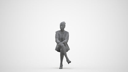 3D scanned woman business, photorealistic archviz people for Enscape and SketchUp, three-quarter front view render