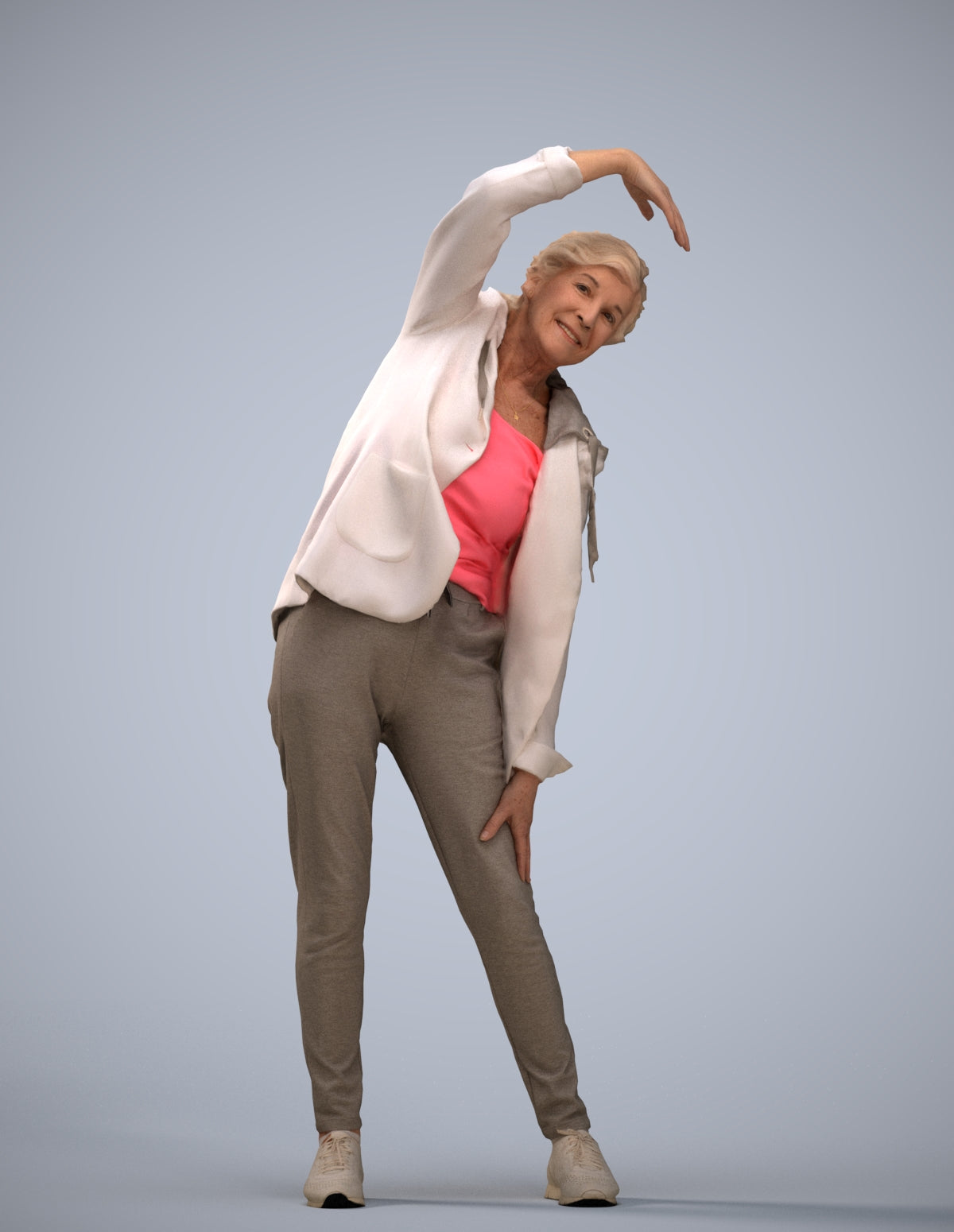realistic 3D people senior woman sport, render-ready for V-Ray and Corona, FBX OBJ