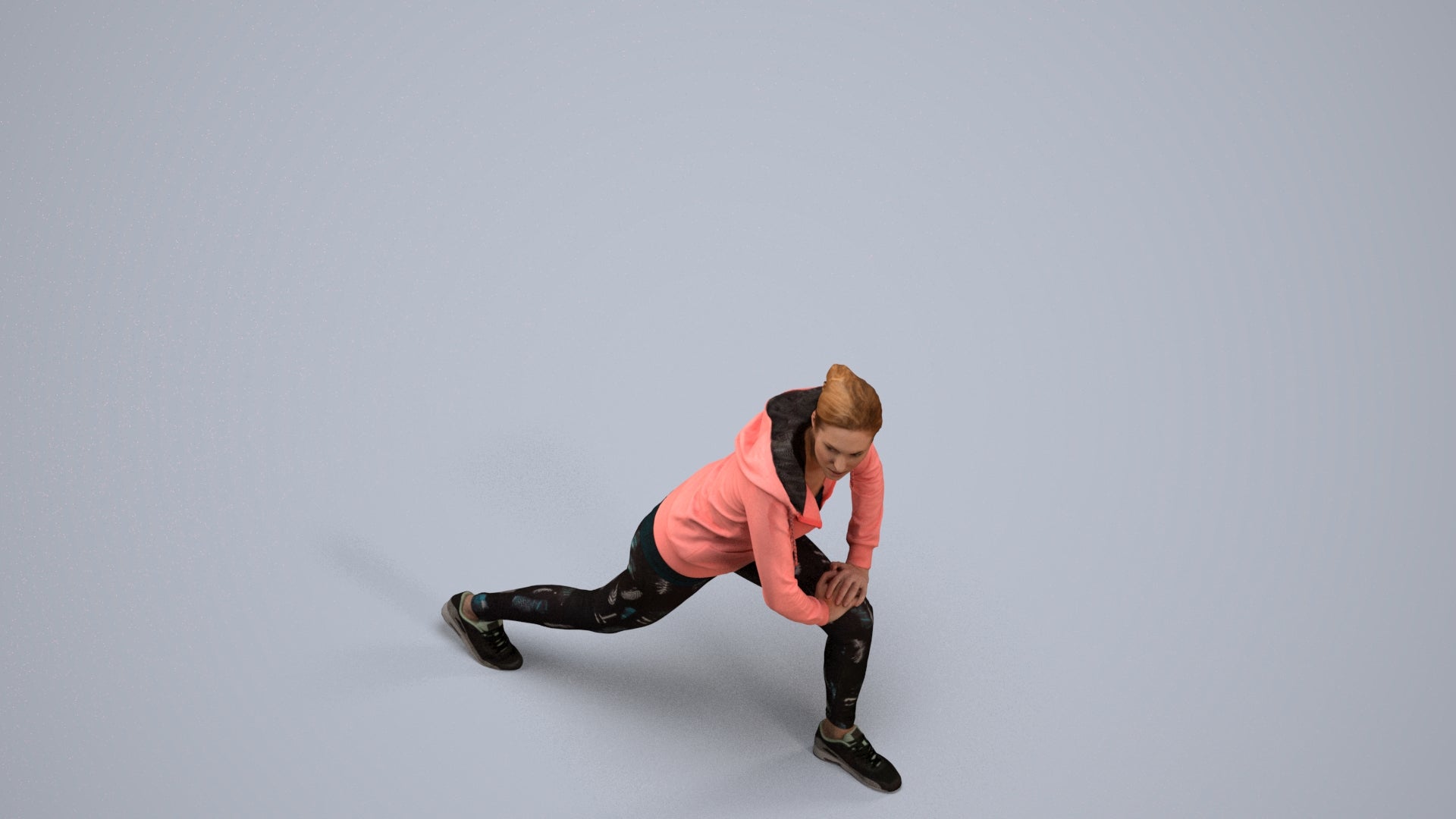 scanned 3D woman sport, photogrammetry people for Enscape and V-Ray, back view render