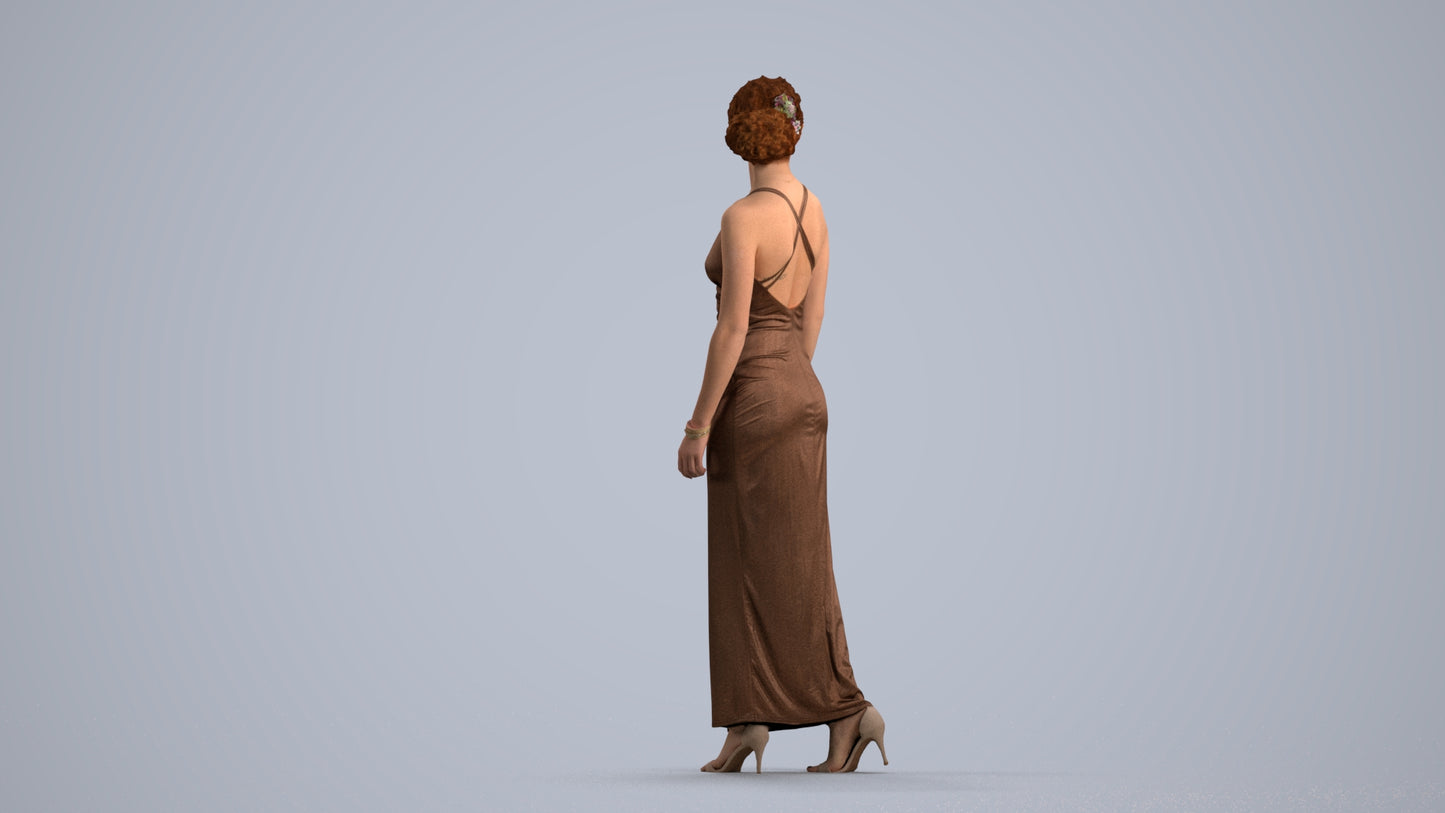 3D people model woman formal formalaffairs, scanned human for 3ds Max rendering, front view render