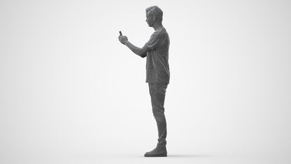 scanned 3D man casual standing, photogrammetry people for Enscape and V-Ray, square thumbnail