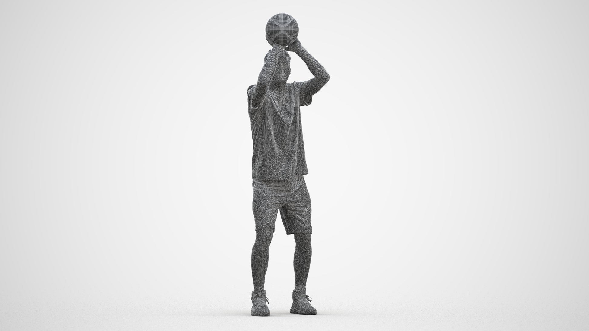 3D people model man sport, scanned human for 3ds Max rendering, three-quarter front view render