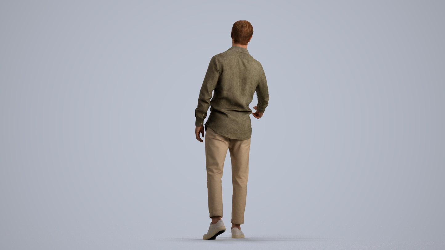 realistic 3D people man casual mix, render-ready for V-Ray and Corona, FBX OBJ, front view render