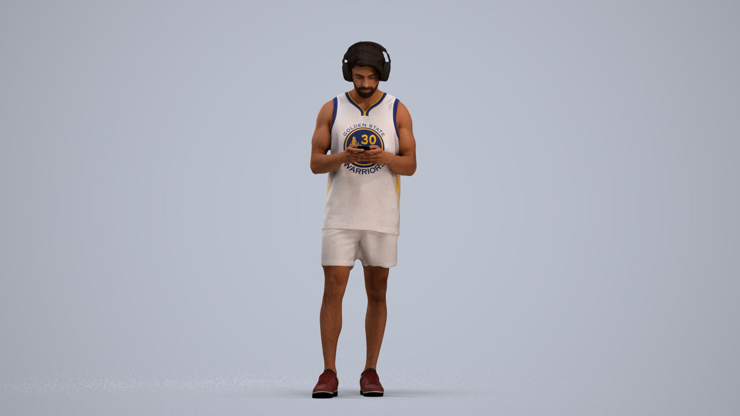 realistic 3D human man sport standing, archviz people FBX OBJ for Blender, standing pose render