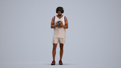 realistic 3D human man sport standing, archviz people FBX OBJ for Blender, standing pose render