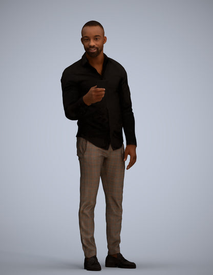 photogrammetry 3D man business standing, realistic human model archviz FBX