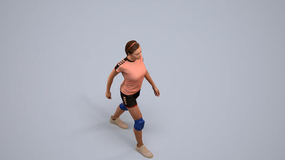 photogrammetry 3D woman sport, realistic human model archviz FBX, back view render