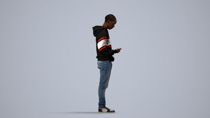 photogrammetry 3D boy casual kids, realistic human model archviz FBX, side view render