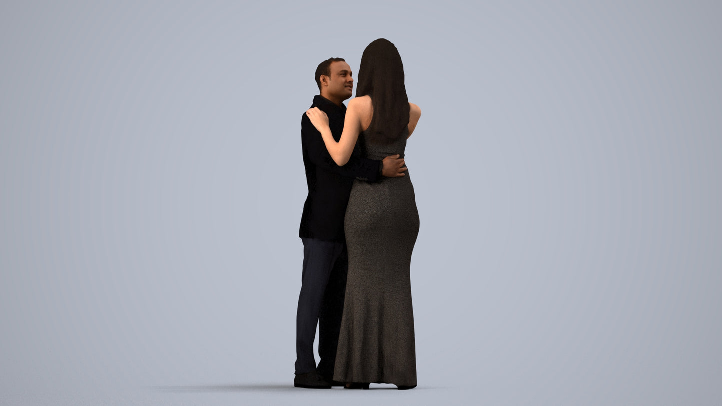 realistic 3D man formal dancing, scanned archviz people for Blender and 3ds Max, side view render