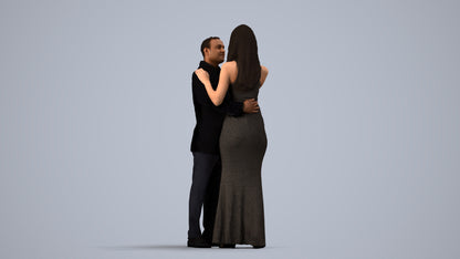 realistic 3D man formal dancing, scanned archviz people for Blender and 3ds Max, side view render