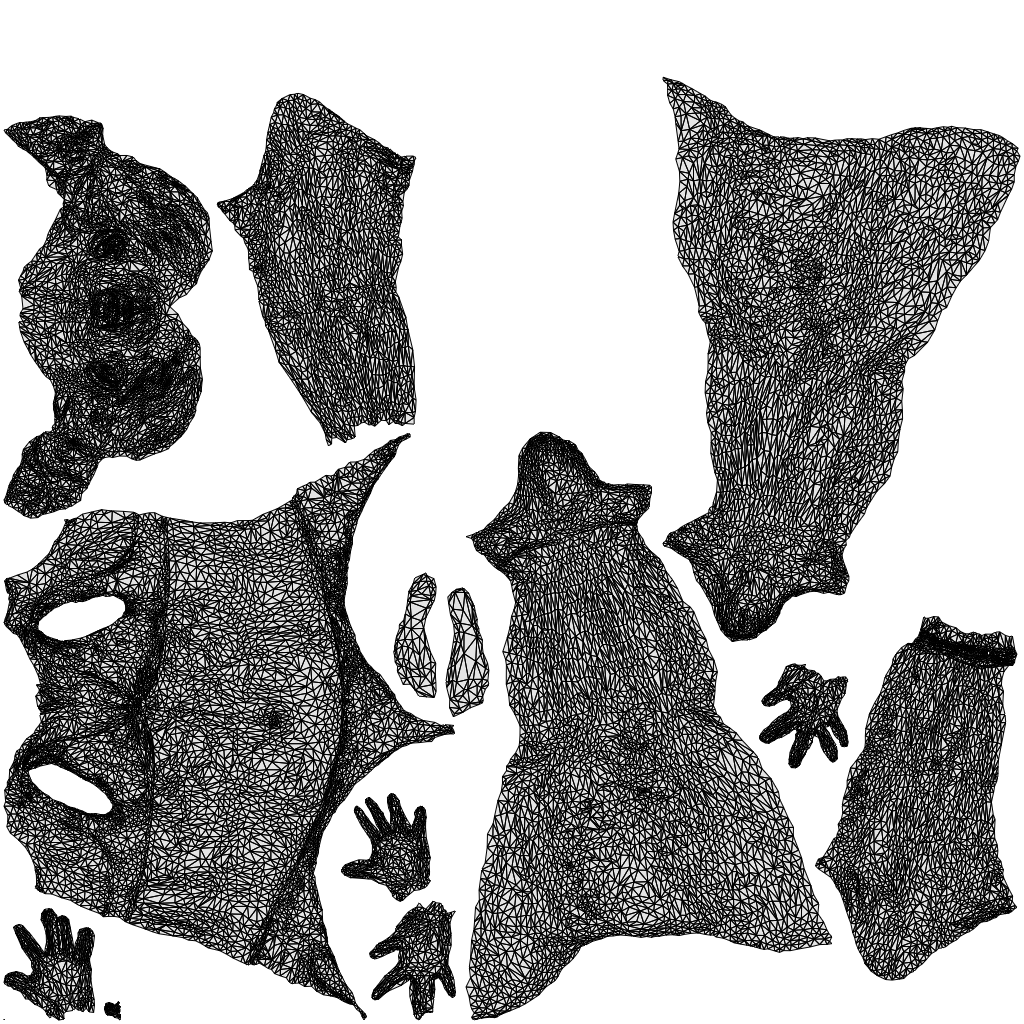 scanned 3D woman pool, photogrammetry people for Enscape and V-Ray, wireframe top-down view