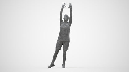 3D people model woman sport, scanned human for 3ds Max rendering, wireframe back view