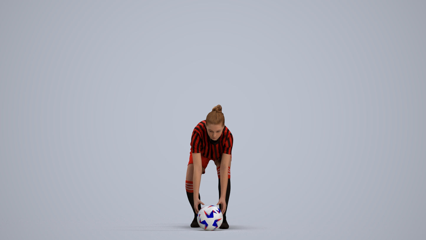 3D human model girl sport, photogrammetry scanned person for archviz, standing pose render