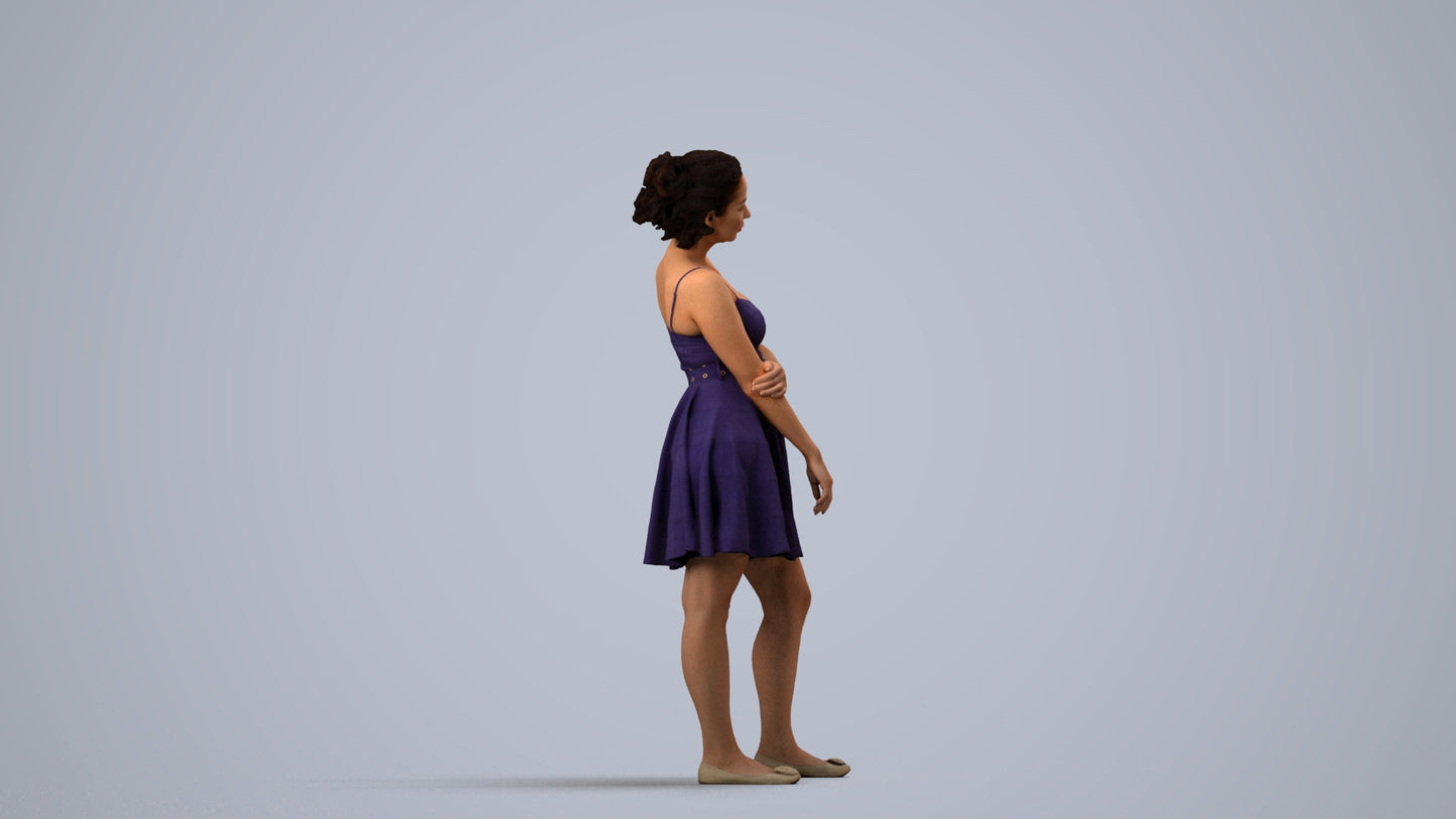 realistic 3D people woman formal formalaffairs, render-ready for V-Ray and Corona, FBX OBJ, side view render